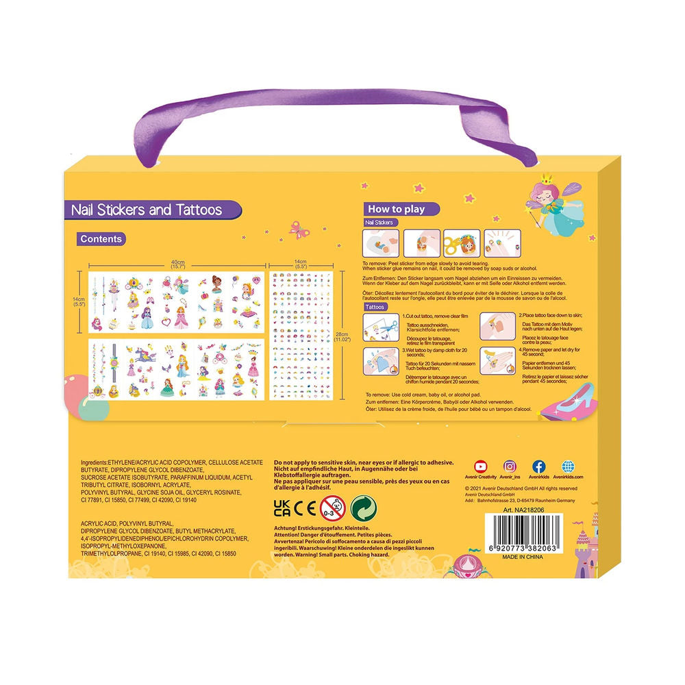 Adesivi e tatuaggi per unghie da principessa