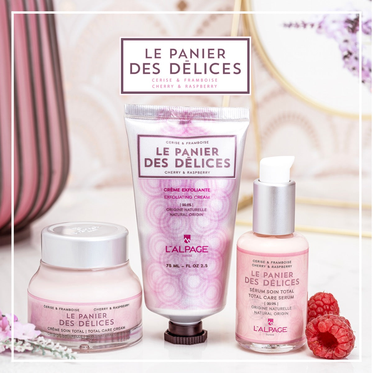 Coffret Cadeau / Set Crème & Sérum Soin Total + Crème Exfoliante Le Panier Des Délices
