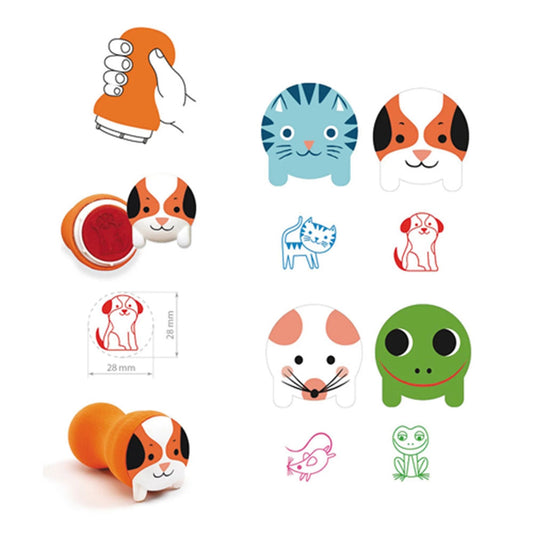 Kleinkind-Stempel Gartentiere