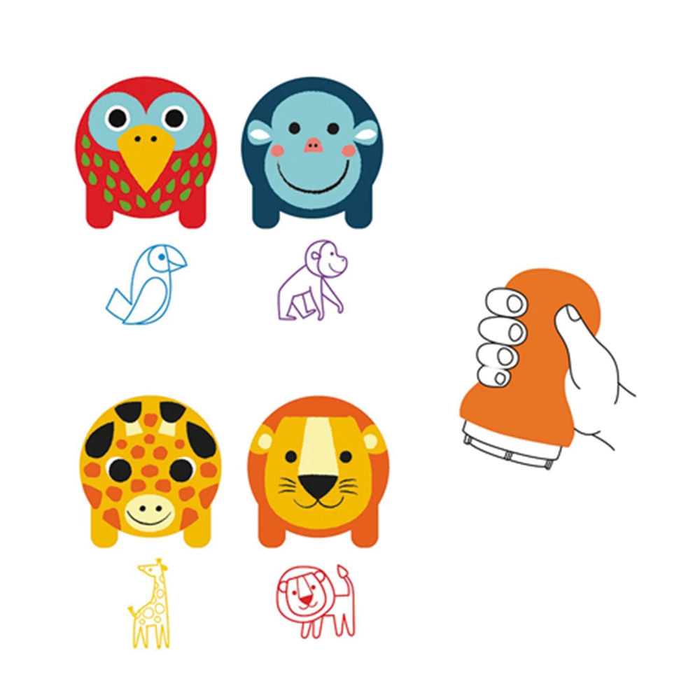 Timbro per bambini con animali della savana