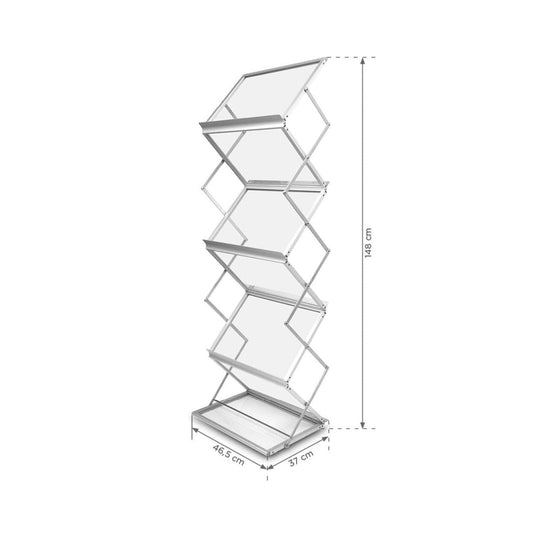 Faltbarer Prospektständer Montana inkl. Tasche, A3, Silber