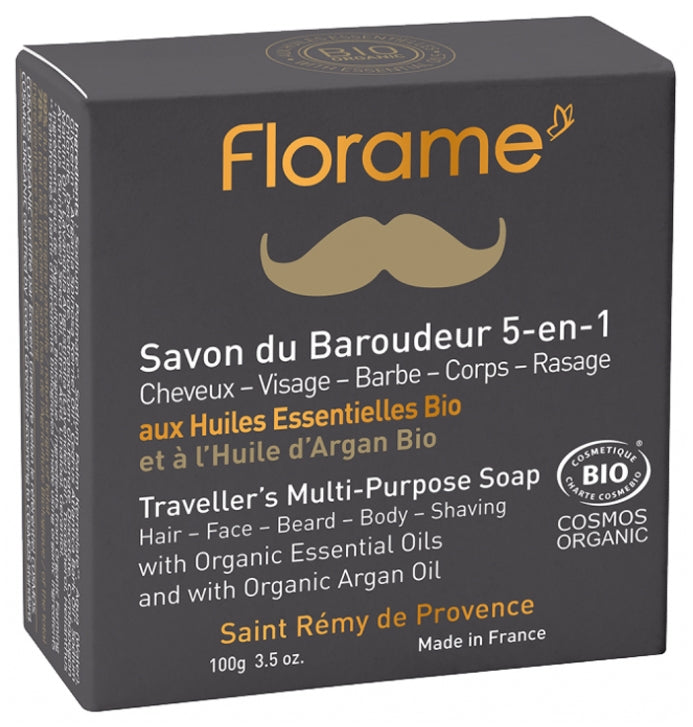 FLORAME - Men Traveller's 5-In-1 Soap Organic 100g - 🌿 Essential Cleanliness On-the-Go! 🧼✨