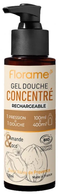 FLORAME - Organic Almond and Coconut Concentrated Shower Gel 100 ml - Refresh & Revitalize Your Skin! 🛁✨