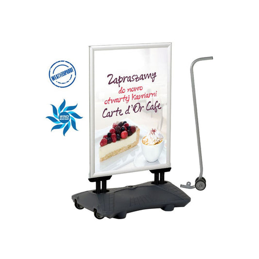 Transportwerkzeug für Kundenstopper mit Wassertank, WindPro