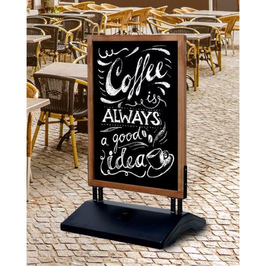 Holz Kundenstopper mit Wassertank, DIN A1, Magnetisch, Outdoor - Kundenstopper - Speedjust Schweiz