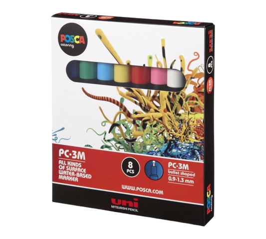Uni Posca Acrylmarker PC-3M - 8 Marker 0.9-1.3 mm