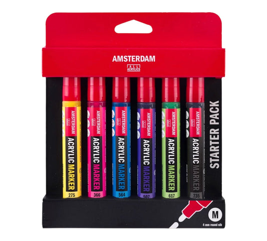 Amsterdam Acrylmarker Einsteigerset | 6 Farben