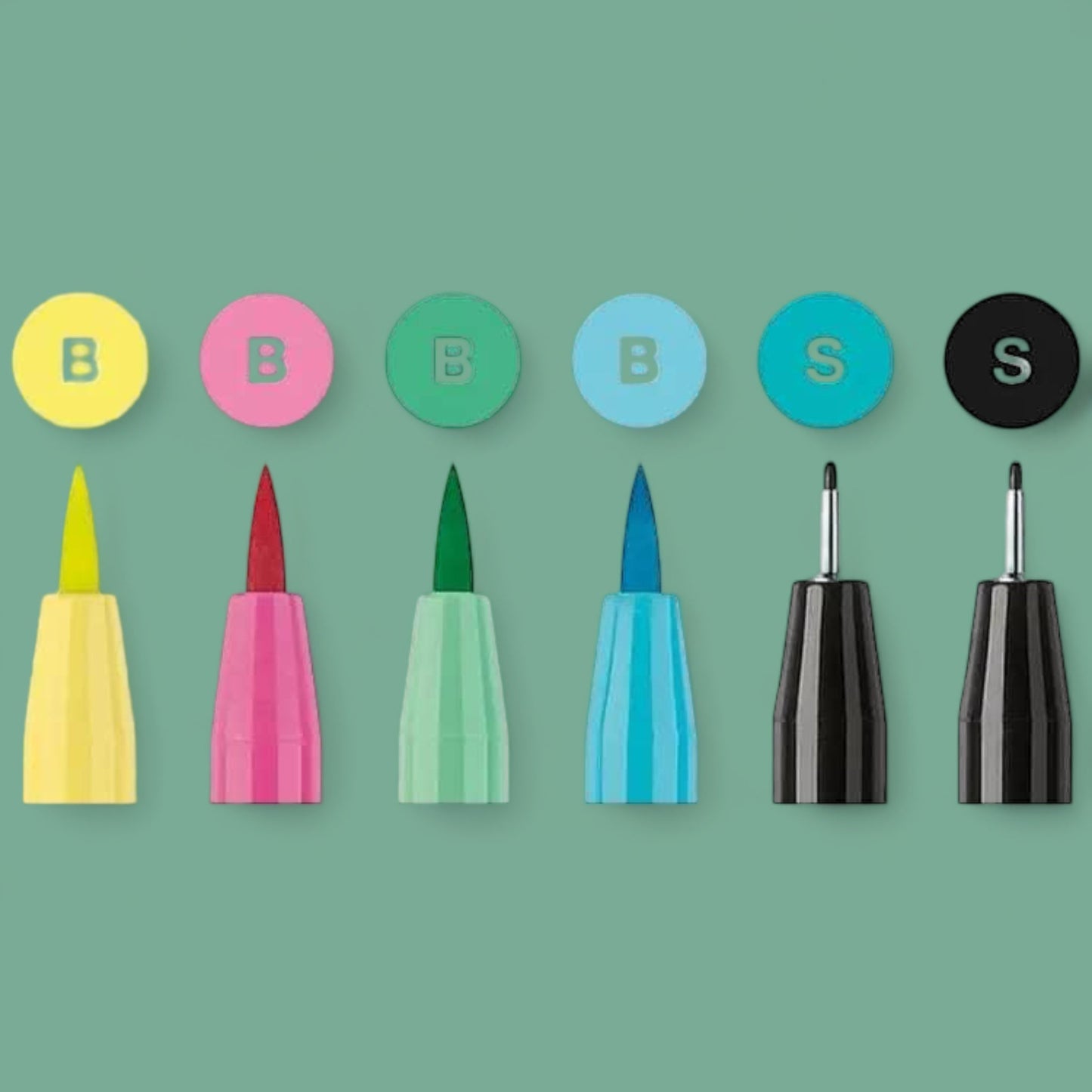 Faber Castell Pitt Artist Pen Tuschestifte, 6er Etui Lettering, Pastelltöne