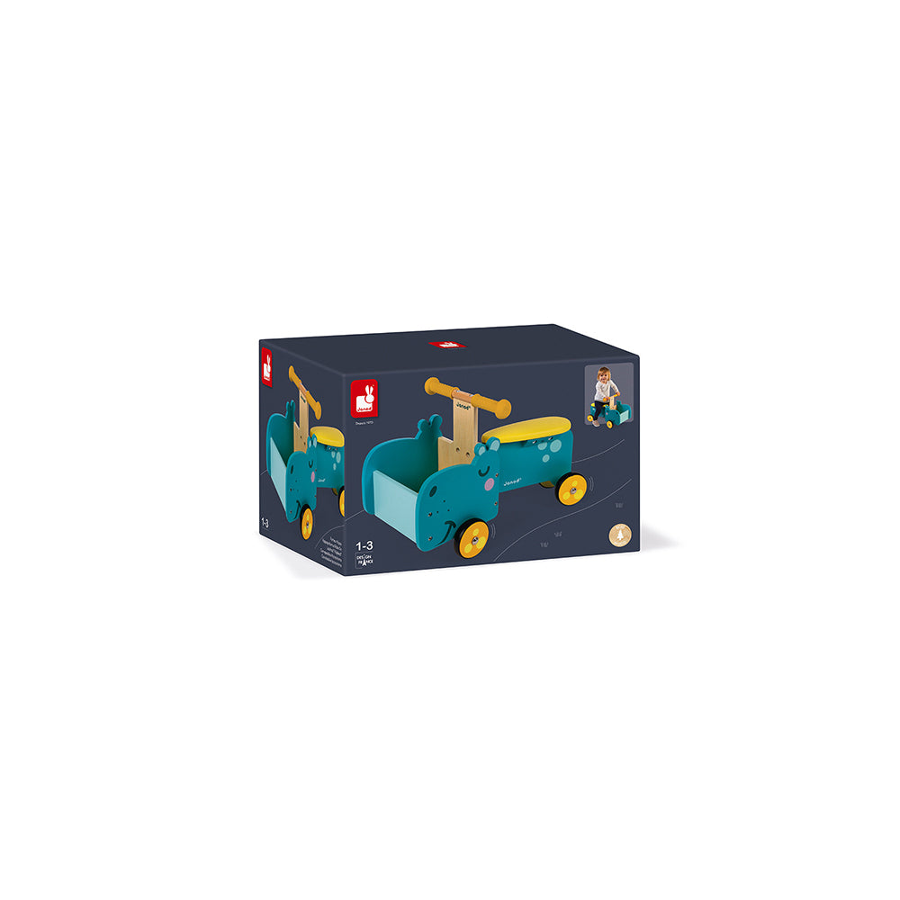 Janod Laufrad Nilpferd mit beweglichem Vorderteil