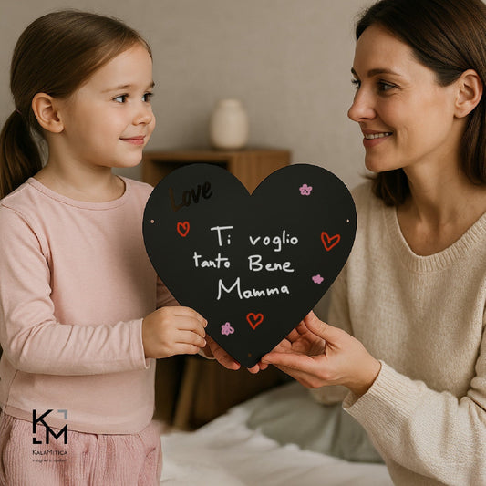 KalaMitica® Kreidetafel Magnetisch, Ohne Rahmen, Herz, 33x33cm, Schwarz/Anthrazit - Wandtafel - Speedjust Schweiz