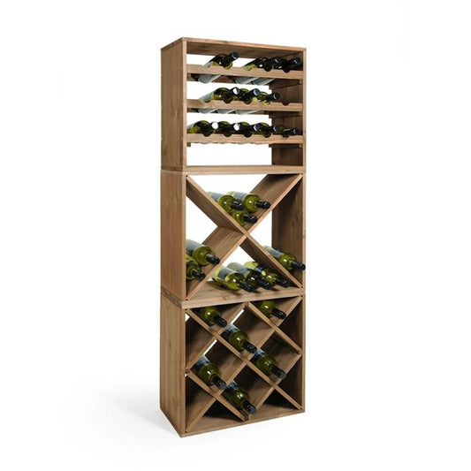 Portabottiglie in pino con 4 scomparti