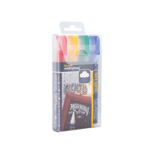 Securit® Kreidemarker Wasserfest, 2-6mm, 4er-Set, Farbig