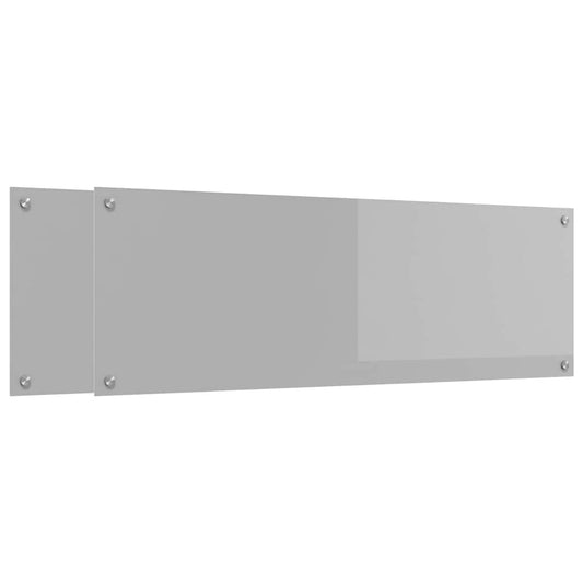 Küchenrückwand 2 pcs Hellgrau 120 x 40 cm Gehärtetes Glas - Speedjust Schweiz