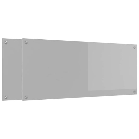 Küchenrückwand 2 pcs Hellgrau 120 x 50 cm Gehärtetes Glas - Speedjust Schweiz
