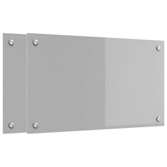 Küchenrückwand 2 pcs Hellgrau 70 x 40 cm Gehärtetes Glas - Speedjust Schweiz
