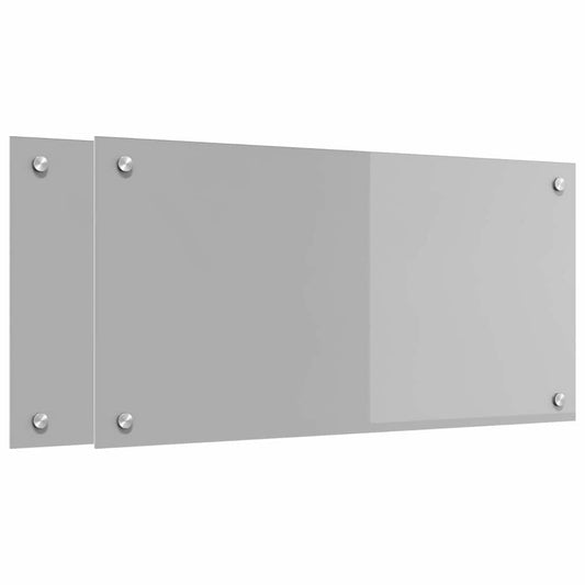 Küchenrückwand 2 pcs Hellgrau 80 x 40 cm Gehärtetes Glas - Speedjust Schweiz