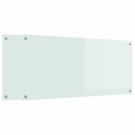 Küchenrückwand 2 pcs Weiß 110 x 50 cm Gehärtetes Glas - Speedjust Schweiz