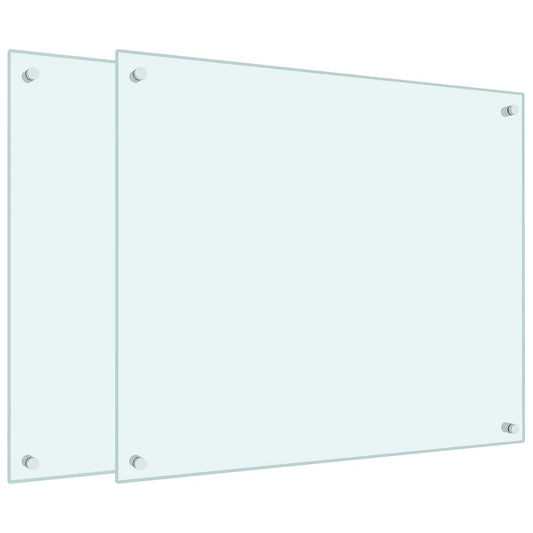 Küchenrückwände 2 Stk. Weiß 70x60 cm Hartglas - Speedjust Schweiz