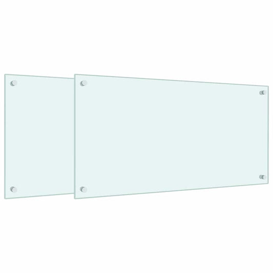 Küchenrückwände 2 Stk. Weiß 80x40 cm Hartglas - Speedjust Schweiz
