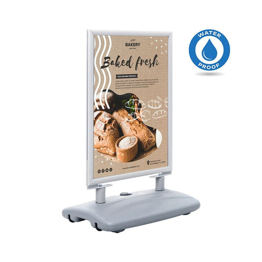Kundenstopper Alu "Poster Swing" mit Wassertank, DIN A1, Silber, Outdoor - Kundenstopper - Speedjust Schweiz
