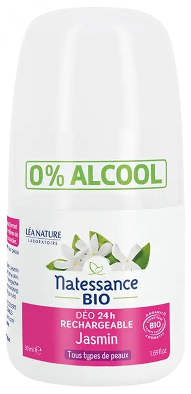 NATESSANCE - Deo 24H Jasmine Organic Refillable 50ml - Freshness You Can Trust! đ¸â¨
