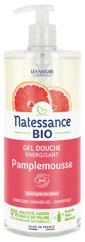 NATESSANCE - Invigorating Grapefruit Shower Gel Organic 1L - Refresh Your Body & Senses! 🍊🚿🌿