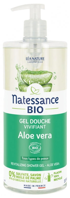 NATESSANCE - Revitalizing Aloe Vera Shower Gel 1L - Refresh Your Skin Naturally 🌿💧