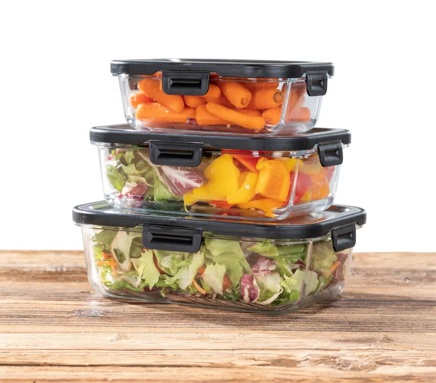 Wenko - Glass Food Storage Container Steel 0.6L - Airtight & Leakproof 🍱