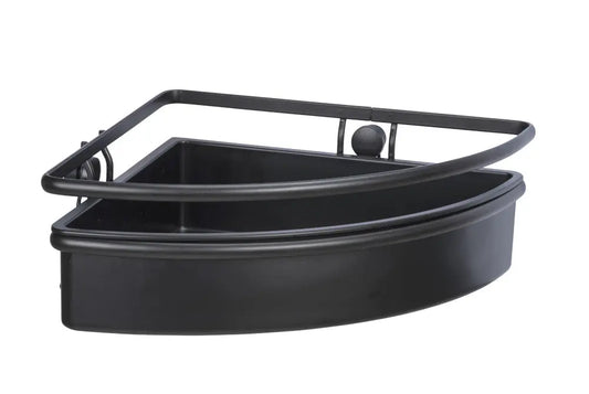 Wenko - Molinella Corner Shelf Black - Sleek Stainless Steel Storage 🏠✨