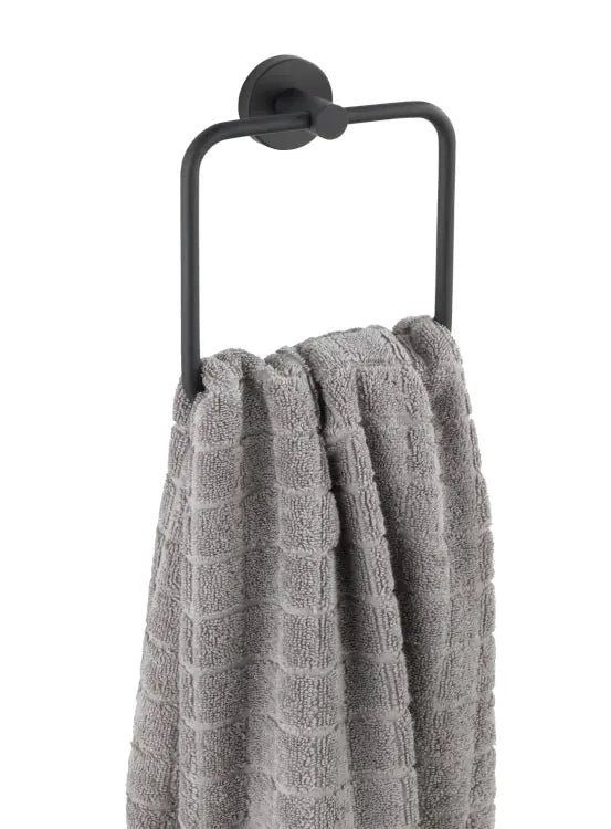 Wenko - Bosio Black Matte Towel Ring - Stylish Bathroom Upgrade 🛁✨