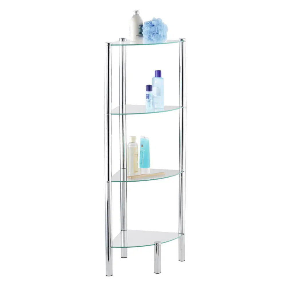 Wenko - Household/Bath Shelf Yago 4 Levels, Chrome - Stylish Storage Solution for a Clutter-Free Space 🛁✨