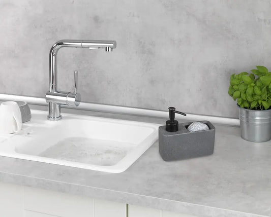 Wenko - Grey Soap & Dishwashing Liquid Dispenser Set - Stylish Kitchen Essential 🧼✨