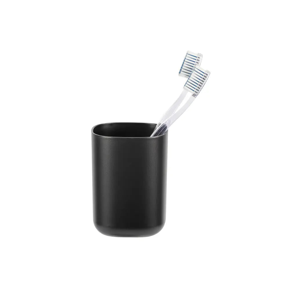 Wenko - Toothbrush Cup Davos Matte Black - Sleek & Stylish Bathroom Essential đ¤â¨