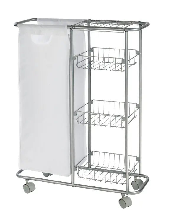 Wenko - Slim Rolling Trolley - Space-Saving & Versatile đ