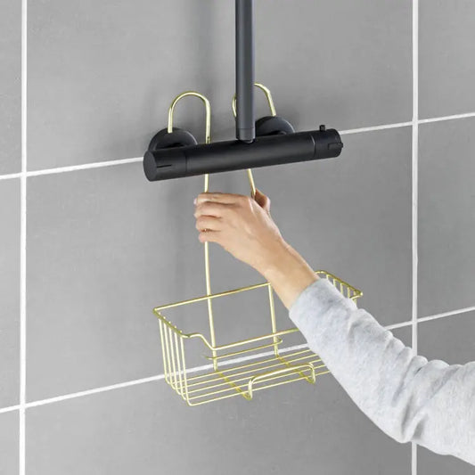 Wenko - Milo Gold Stainless Steel Shower Caddy - Elegant Bathroom Organizer ✨🛁
