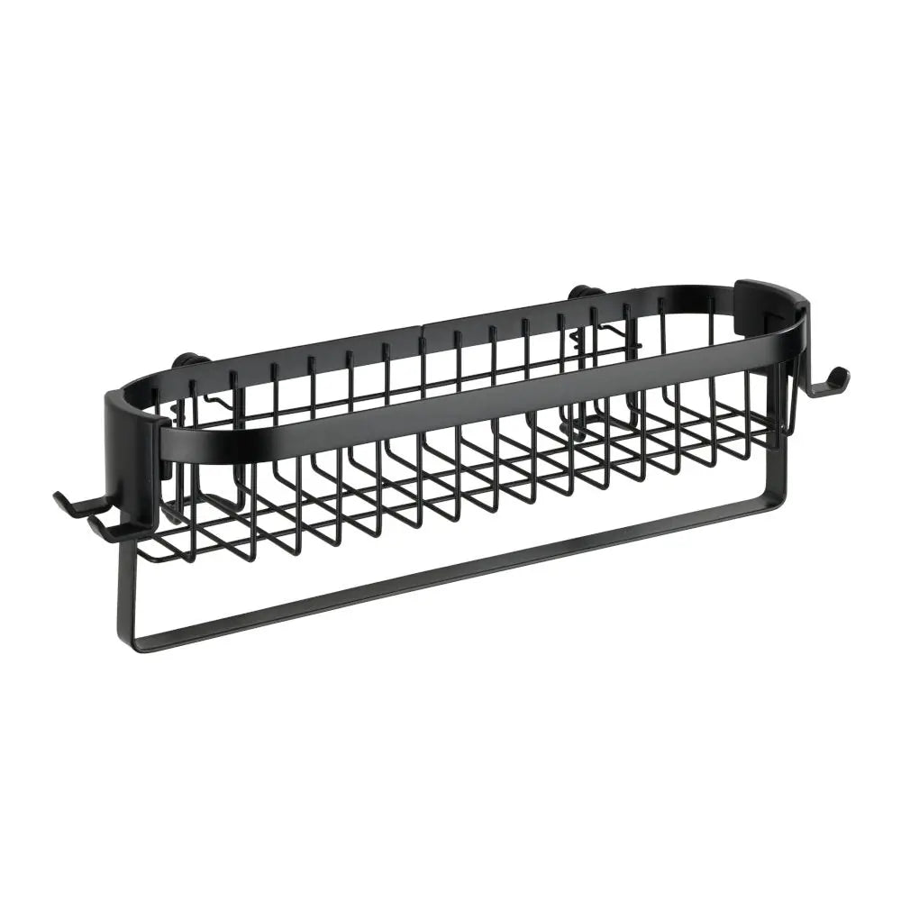 Wenko - Wall Shelf with Hooks Classic Plus Black - Stylish Storage Solution for Every Home! đ â¨