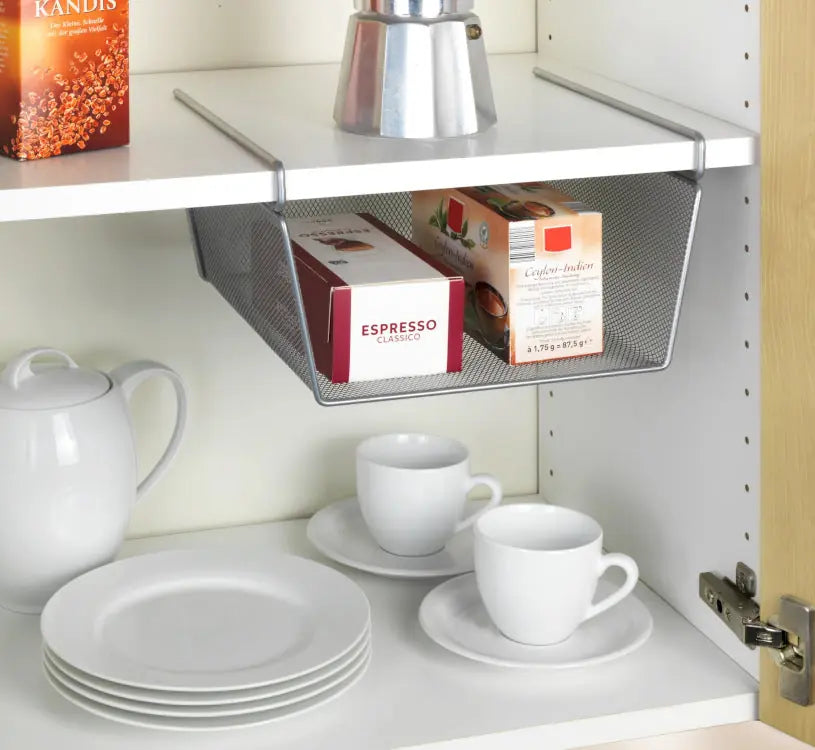 Wenko - Shelf Hanging Basket, Silver - Boost Your Storage Space! 🛏️✨