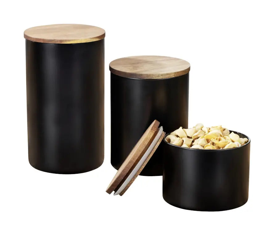Wenko - Mio Black Storage Jar 0.5L - Airtight & Stylish 🖤