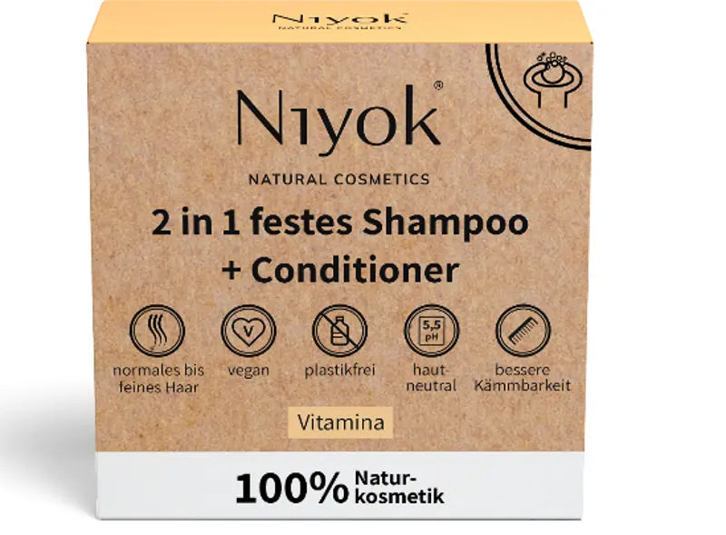 Niyok - 2 in 1 Solid Shampoo & Conditioner Vitamina - Refreshing Hair Care 🍊💧