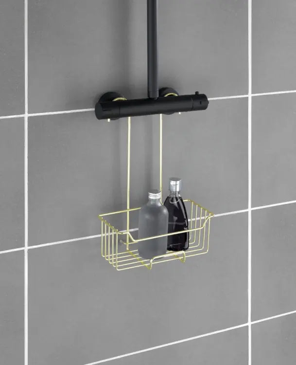 Wenko - Milo Gold Stainless Steel Shower Caddy - Elegant Bathroom Organizer ✨🛁