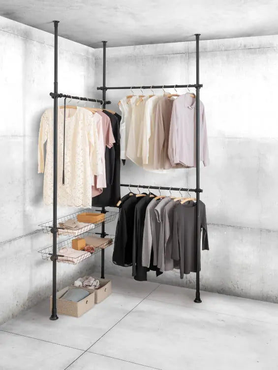 Wenko - HERKULES Duo Adjustable Closet System - Heavy Duty Organization 🛠️🖤