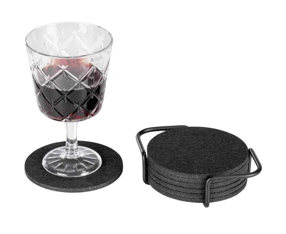 Wenko – Felt Coasters with Holder – Practical Set of 8 🏠✨