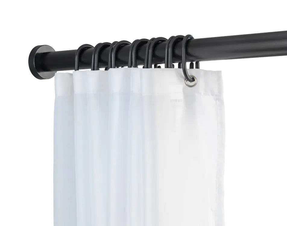 Wenko - Luz Black Shower Rod - Sleek & Easy Install 🚿🖤