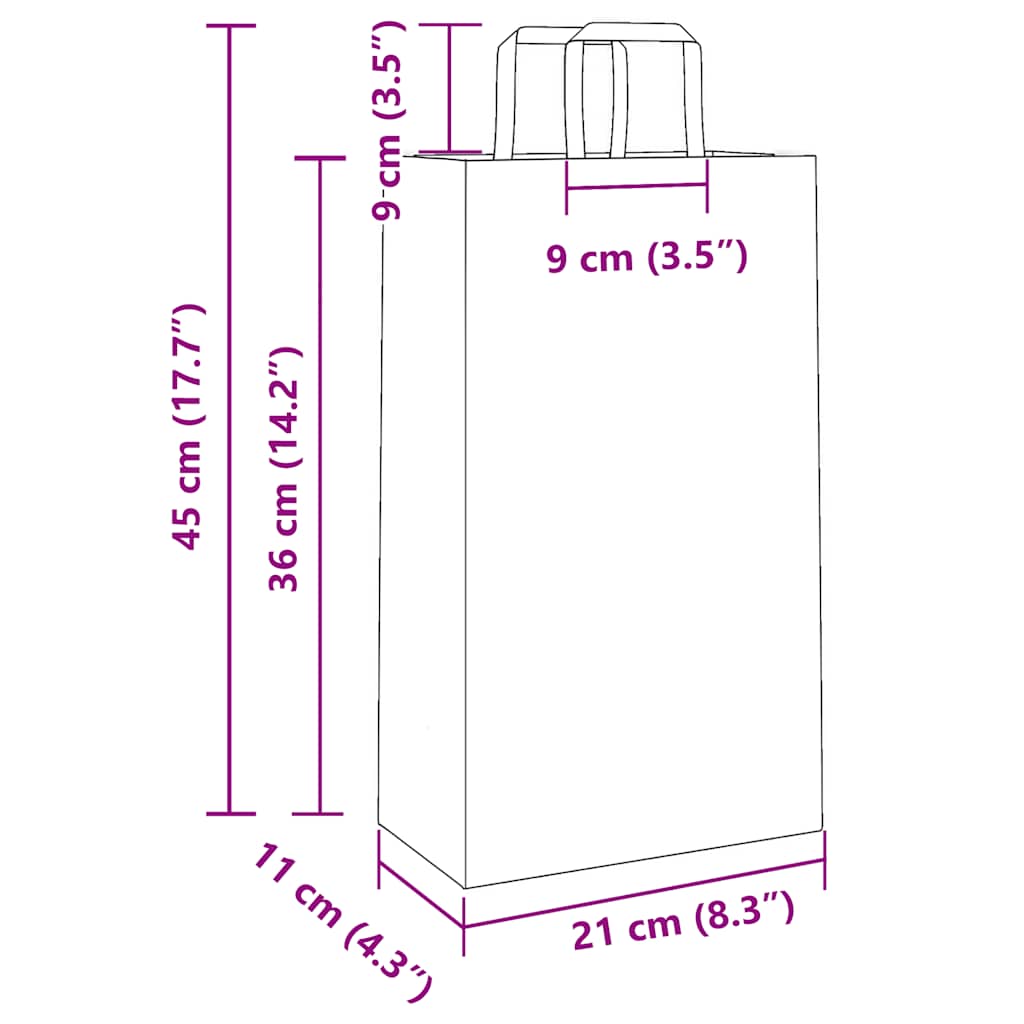 Papiertragetaschen 50 Stk. mit Henkeln Blau 21x11x36 cm - Speedjust Schweiz