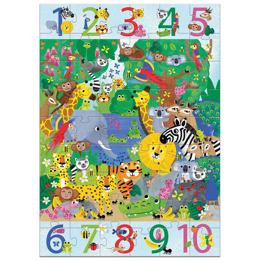 Puzzle 1 bis 10 Dschungel