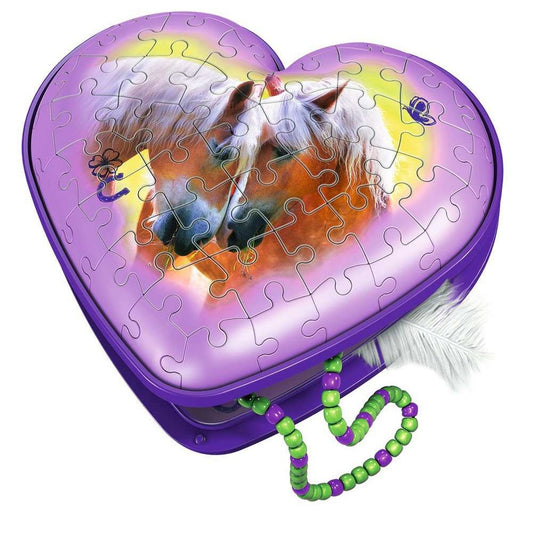 Puzzle 3D a forma di cuore con cavalli