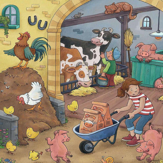 Viel los auf dem Bauernhof