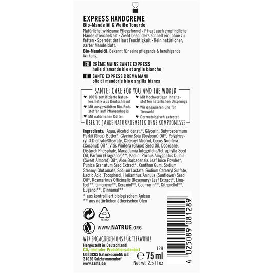 Express Handcreme weisse Tonerde