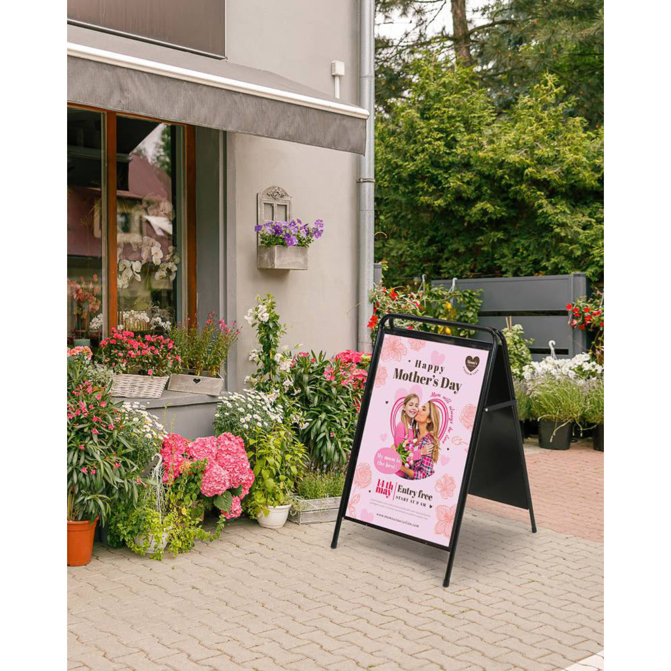 Kundenstopper „Stelo“ DIN A1, Schwarz