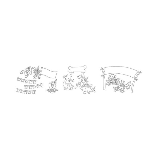 Securit® Fensterschablonen "Windoodle", Format: A2, Thema: Boy Birthday, inkl. 1 Securit® Kreidestift, 3er Set - Schablone - Speedjust Schweiz